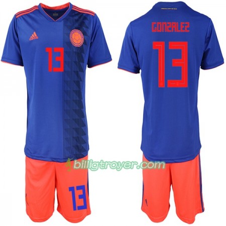 Billige Fotballdrakter Colombia Gonzalez 13 Barn VM 2018 Bortedraktsett